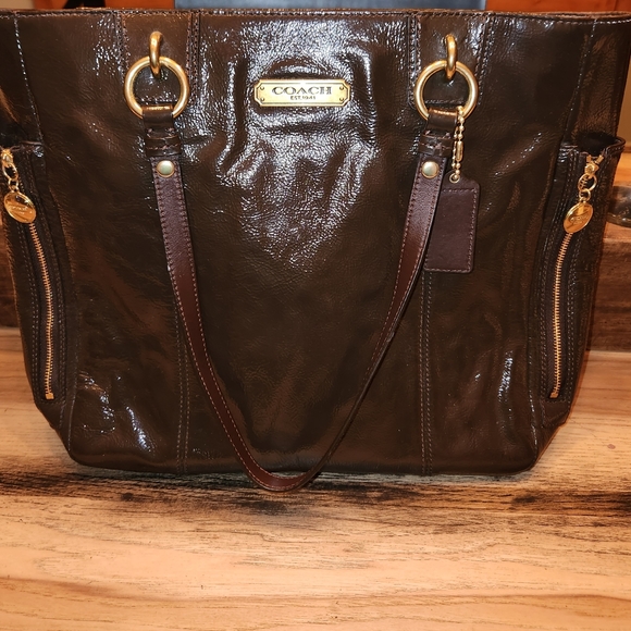 Coach Handbags - NWT Coach Brown Patent Leather. GORGEOUS!